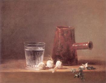Jean Baptiste Simeon Chardin : Glass of Water and a Coffee Pot